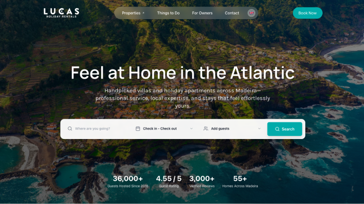 Holiday apartment direct booking site example