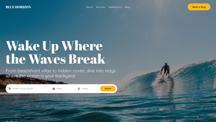 Ski chalet direct booking website design